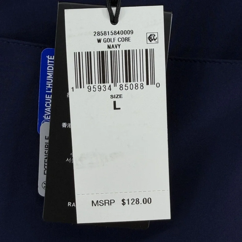 RLX Ralph Lauren Golf Skort Women Large Navy Blue Pleated Back Tennis NEW $128